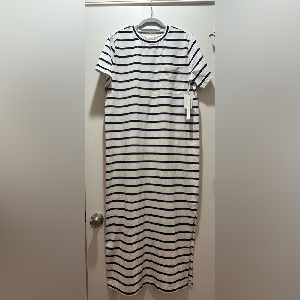 Caslon Navy and White Striped Dress